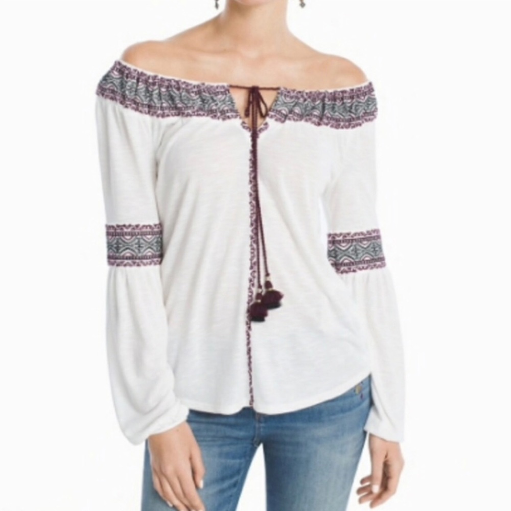 White House Black Market Embroidered Top - Size: S - Picture 16 of 17